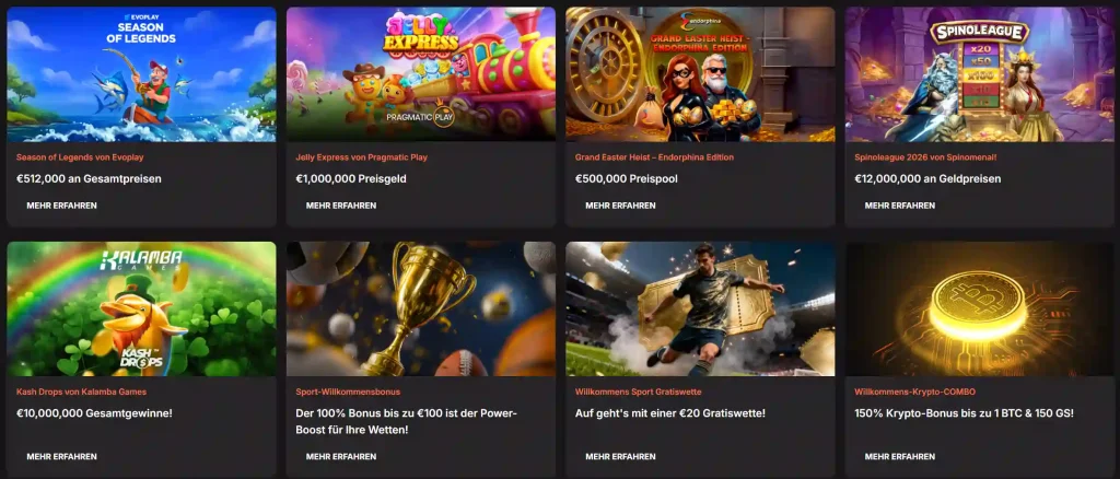 Casinoist Casino Bonus Aktionen und Turniere mit Preisgeldern und Angeboten Übersicht